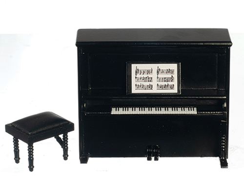 Piano with Bench, Black